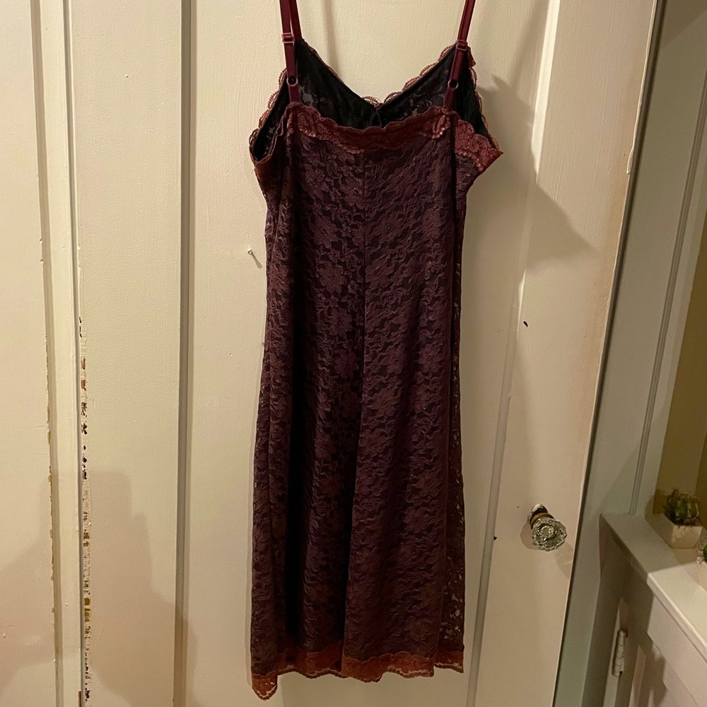 Purple lace slip dress